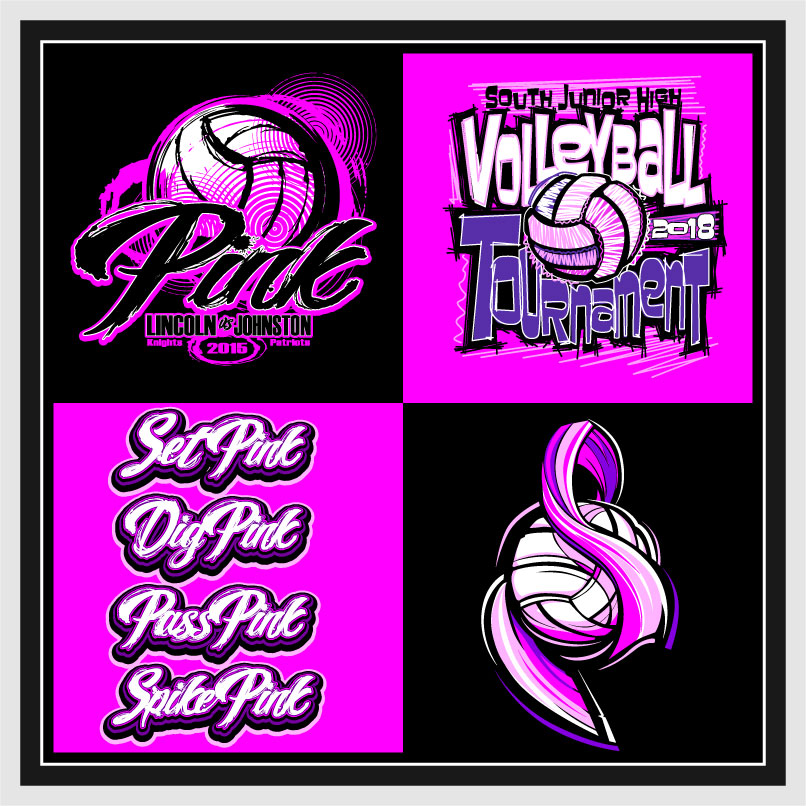 Pink Volleyball Designs