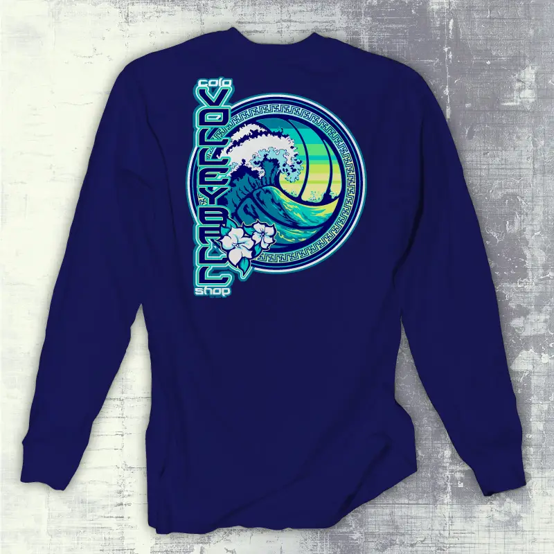 Hibiscus Wave Volleyball Shirt Long Sleeve