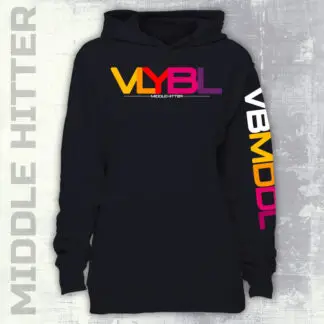 Volleyball Middle Hitter Shirt | Black Hooded Sweatshirt